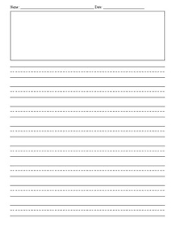 Printable lined paper with border. Lined Paper With Picture Box Worksheets Teaching Resources Tpt
