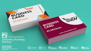 Free Two Color Business Card Mockup With Images Business Card Mock Up Business Cards Mockup Psd Template Design