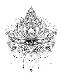See more ideas about coloring pages, adult coloring pages, halloween coloring. Vector Ornamental Lotus Flower All Seeing Eye Patterned Indian Stock Vector Illustration Of Occult Abstract 93563881