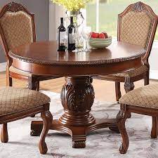 Riverside aberdeen round pedestal dining table. Acme Furniture Chateau De Ville 64170 Traditional Round Dining Table With 1 Table Leaf Corner Furniture Dining Tables