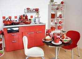 Red Kitchen Design Ideas Pictures And Inspiration Red Kitchen Small Apartment Kitchen Kitchen Decor