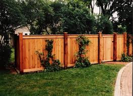 Wood Fence Ideas Tight Slat With Top And Bottom Border Board And Cap Board On Top Capped Higher Posts Lend A More Wood Fence Fence Design Wood Fence Design