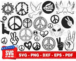 Peace Sign Svg Peace Svg Bundle Hippie Svg Love Peace Svg Etsy