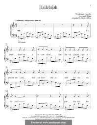 Piano solo arrangement of the leonard cohen classic, hallelujah. Piano Version Hallelujah By L Cohen Sheet Music On Musicaneo