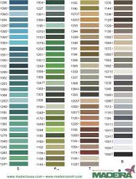 madeira threads madeira skeins color chart list of colors