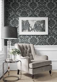 Thibaut Designs New Damask Wallpaper Collection Linda Merrill Damask Wallpaper Living Room Wallpaper Living Room Damask Living Rooms