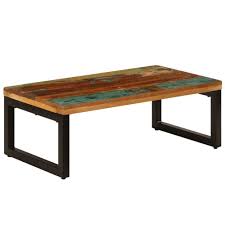 Envie d'acheter un produit table basse vidaxl pas cher ? Vidaxl Vidaxl Table Basse Bois De Recuperation Massif Et Acier Table De Salon Sejour Tables Basses Rue Du Commerce