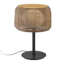 John timberland country cottage table lamps set of 2 antique white candlestick rattan tapered drum shade for living room bedroom. Buy Bover Fora Rattan Table Lamp Brown Amara