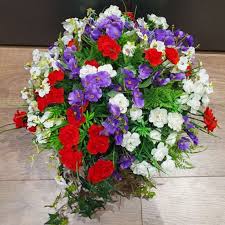 Corn rope torch wall basket 12. Purple Red White 12 Hanging Basket Artificial Flower With Ivy