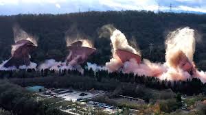The now disused power station is being demolished t. Footage Shows Power Station Demolished In Rugeley Bbc News