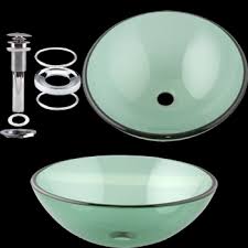 tourmaline green glass vessel sink