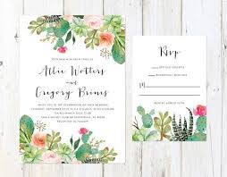 Succulent Wedding Invitation Cactus And Succulent Invitation Etsy Desert Wedding Invitation Palm Springs Wedding Invitations Succulent Wedding Invitations