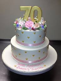 Mom 70th Birthday Cake Ideas For Grandma Two Tier 70th Birthday Cake 70th Birthday Cake 70th Birthday Cake Mum Tiered Cakes Birthday