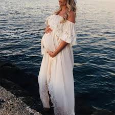 4.5 out of 5 stars. Maternity Solid White Lace Off Shoulder Dress In 2021 Maternity Dresses Photography Boho Maternity Dress Photoshoot Dress
