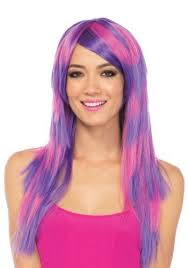 This Pink And Purple Striped Cheshire Cat Wig Is The Perfect Accessory To Complete Your Ches Cheshire Cat Costume Cheshire Cat Halloween Costume Halloween Wigs