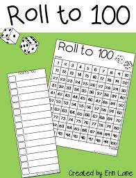 Roll To 100 First Grade Math 120 Chart Printable Math Games