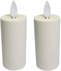 Amazon Com Set Of 2 Luminara Votive Flameless Candles 1 75 X3 Ivory Unscented Moving Flame Candles With Timer Home Kitchen