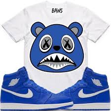 Baws T Shirt Royal Baws White Sneaker Tees Shirt Jordan 1 Hyper Royal Royal Clothing Fly Outfit Mens Outfits