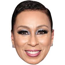 Tamara Tunie (Smile) Big Head. Larger than life mask.