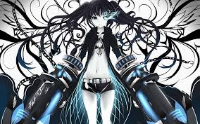 Alternatively, black hair can denote a darkness in the character. Wallpaper Id 156384 Anime Black Rock Shooter Anime Girls Dark Hair Pants Blue Eyes Belly Long Hair Cyan
