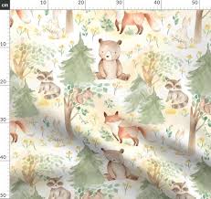 12 Woodland Animals Baby Animals In Spoonflower
