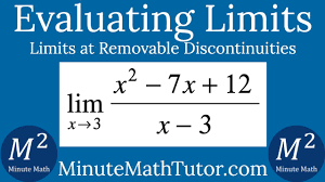 Evaluate Lim X 3 X 2 7x 12 X 3 Youtube