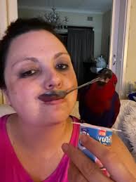 Lucy lu lu's dirty face from eating some spaghetti for dinner lol 😆