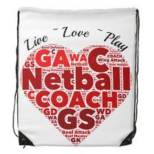 Heart Positions Coach Netball Drawstring Bag Zazzle Com Bags Drawstring Bag Netball