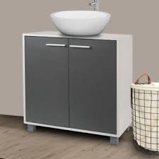 Meuble Sous Lavabo Gris Pour Vasque De Salle De Bain Accessoires Salles De Bain Et Wc Achat Prix Fnac