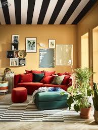21 Ways To Incorporate Ikea Stockholm Sofa Into Your Space Comfydwelling Com Ways Incorporate Red Sofa Living Room Red Couch Living Room Living Room Orange