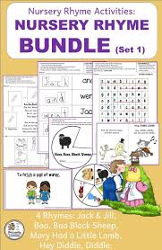 Nursery Rhymes Activities Bundle Distance Learning Nursery Rhymes Activities Rhyming Activities Phonics Programs