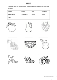 Vocabulary Fruit Worksheet Free Esl Printable Worksheets Made By Teachers English Activities For Kids English Worksheets For Kids Learning English For Kids