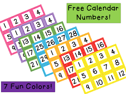 Calendar Numbers Freebie Calendar Numbers Classroom Calendar Set Classroom Calendar