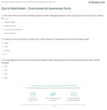 Whether you have a science buff or a harry potter fa. Quiz Worksheet Environmental Awareness Facts Study Com