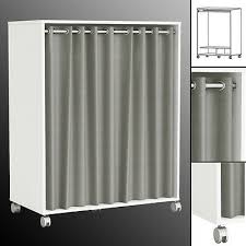 Kleiderschrank 310 Mit Rollen Vorhang Offen Begehbar Weiss Grau 100x120cm Ebay
