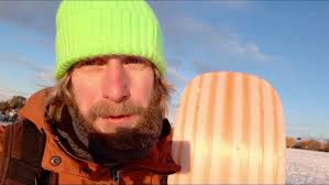 Santa Claus Skateboarding On Snow!
