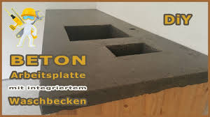 Startseite» sortiment» küche» küchenarbeitsplatten» arbeitsplatten. Betonplatte Mit Integriertem Waschbecken Arbeitsplatte Aus Beton Epoxidharz Betontisch Neu Youtube