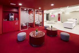 Red Hat Offices Bogota Office Snapshots Red Office Modern Office Design Interior