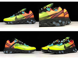 Direct Selling Promotion 2019 Nike React Element 87 Volt Racer Pink Black Aurora Aq1090 700 Nike Nike Shoes Jordans Black Pink