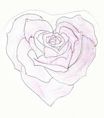 Petali Rosa Forma A Cuore Disegno A Matita Fiori Facili Da Disegnare Disegno Di Una Rosa Disegni Outline Disegno Di Fiori