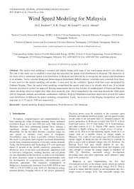 Displayed in a beautiful overview. Pdf Wind Speed Modeling For Malaysia
