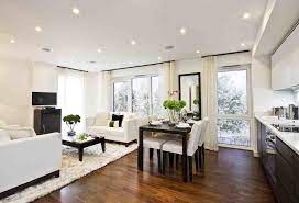 A Gorgeous Mix Of Dark And Light Colours Make This Open Plan Living Dining And Kitchen Area So Classic Dark W House Flooring Floor Design Flooring Options