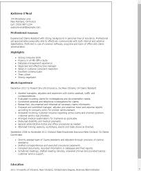 claims assistant resume template