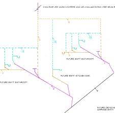 Plumbing examples of slab design drawing. Rough In Plumbing Diagram