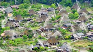 What are traditional japanese houses? Plumes Of Water Mark Fire Drill In Traditional Japanese Village Life Style Japan Bullet