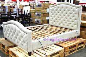 Pulaski faux leather upholstered king foot board and side rails in charcoal. Costco Pulaski Furniture Queen Upholstered Bed 499 99 Upholstered Beds Queen Upholstered Bed House Furniture Design