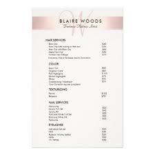 Simple Modern Monogram Rose Gold Price List Menu Zazzle Com In 2020 Spa Gifts Diy Price List Design Price List