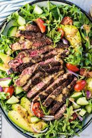 I've listed 1/2 teaspoon of salt in the ingredient list, but you could double this. Best Steak Salad With Creamy Balsamic Vinaigrette The Endless Meal