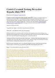 Doc Contoh Ceramah Tentang Bersyukur Kepada Allah Swt Buddi Utomo Academia Edu