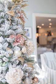A christmas tree needn't always be dressed in baubles and tinsel. Everything You Need To Design A Pink And Gold Christmas Tree Bluegraygal Pink Christmas Decorations Floral Christmas Tree Pink Christmas